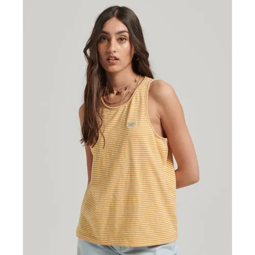 슈퍼드라이 빈티지 Logo Emb Stripe 나시 티셔츠 139531064