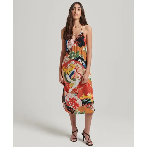 슈퍼드라이 빈티지 Midi Halter Slip 원피스 139531116