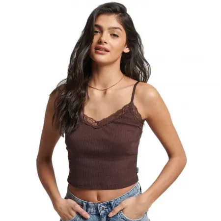 슈퍼드라이 빈티지 Rib Lace Trim 브라 140047943