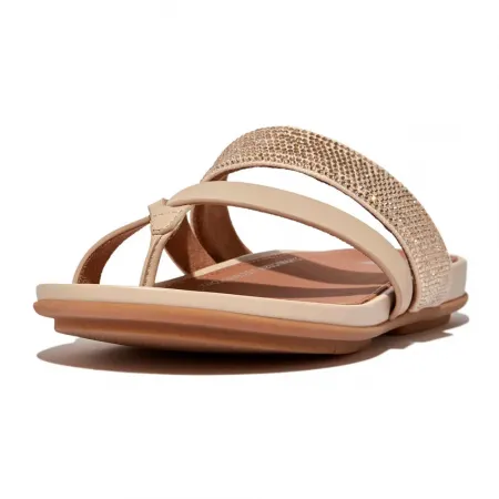 핏플랍 Gracie Crystal 레더 Strappy Toe-Post 슬리퍼 140168889