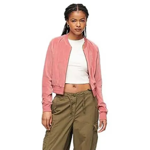 슈퍼드라이 엠브로이더드 Velour 풀지퍼 스웨터 140256858