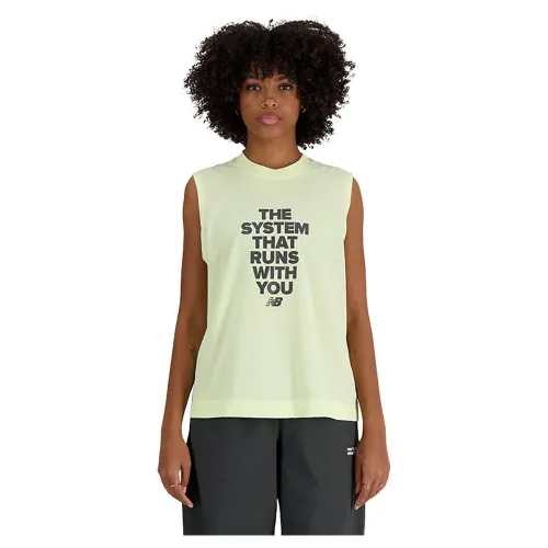 뉴발란스 Shifted Heather Tech 그래픽 나시 티셔츠 140541634