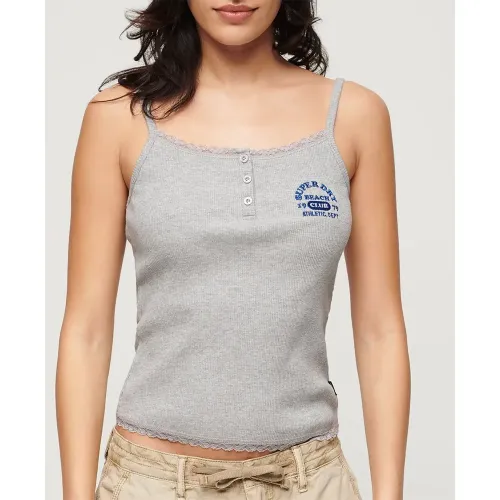 슈퍼드라이 에센셜 Button Down 나시 티셔츠 140588050