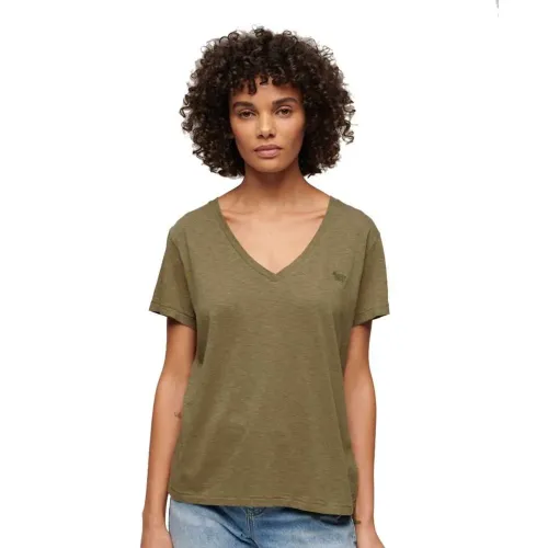 슈퍼드라이 Studios Slub Embroidered 반팔 V넥 티셔츠 140588733