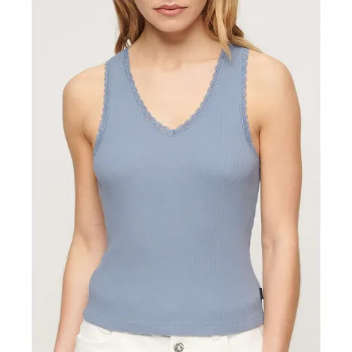 슈퍼드라이 빈티지 Lace Trim 나시 티셔츠 140588903