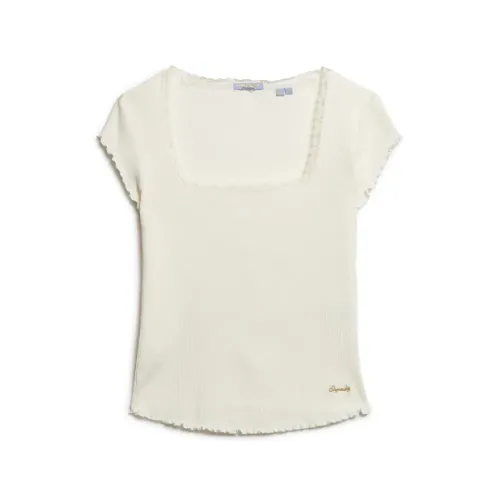 슈퍼드라이 에센셜 Square Neck 반팔 티셔츠 140603941