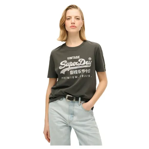 슈퍼드라이 Embellished Vl 그래픽 반팔 티셔츠 141110331