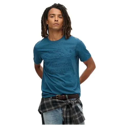 슈퍼드라이 Em보스ed Vl 그래픽 반팔 티셔츠 141110346