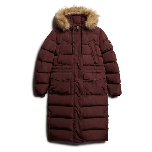 슈퍼드라이 Everest Faux Fur Longline 자켓 141110479