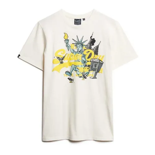 슈퍼드라이 New York Vl 그래픽 반팔 티셔츠 141110735