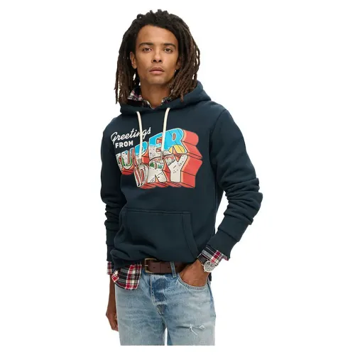 슈퍼드라이 Travel Postcard 그래픽 후드티 141110989