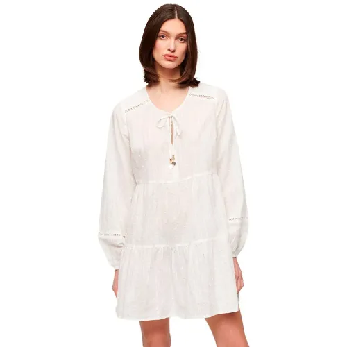 슈퍼드라이 Ibiza Tiered Lurex Mini 긴팔 셔츠 141113077