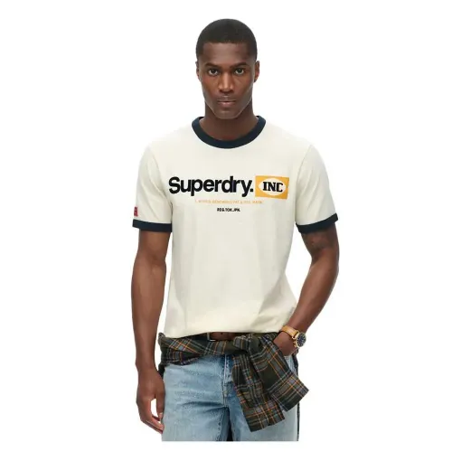 슈퍼드라이 Cl Ringer Workwear 그래픽 반팔 티셔츠 141127692