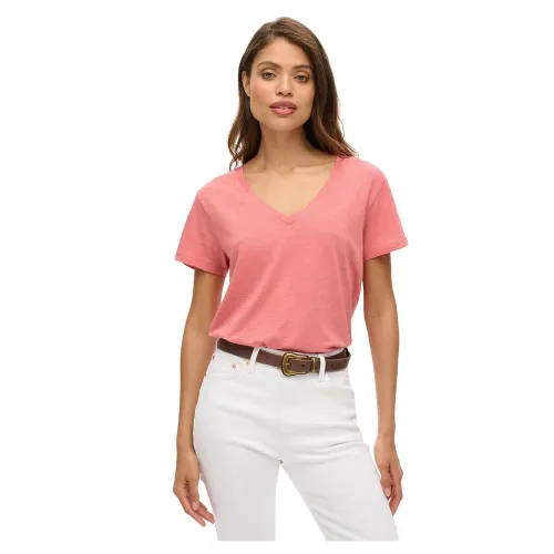 슈퍼드라이 Studios Slub Embroidered 반팔 V넥 티셔츠 141198277