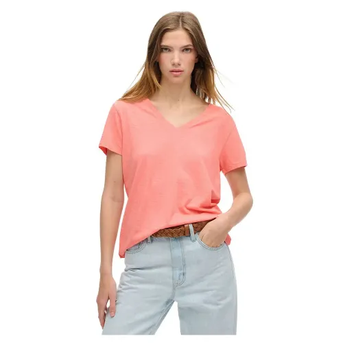 슈퍼드라이 Studios Slub Embroidered 반팔 V넥 티셔츠 141198278