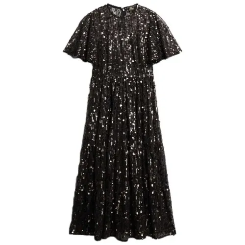 슈퍼드라이 Volume Tiered Mesh 반팔 미디 원피스 141398573