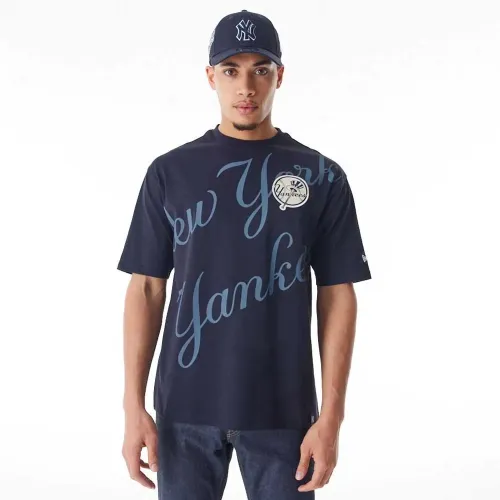 뉴에라 MLB Script Grphc 오버핏 뉴욕 양키즈 반팔 티셔츠 141414769