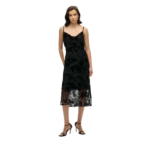 슈퍼드라이 Devore Cowl Slip 나시 미디 원피스 141483718