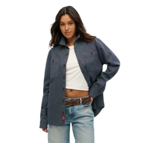 슈퍼드라이 Merchant 데님 오버셔츠 141483826