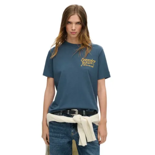 슈퍼드라이 Tokyo 라인스톤 Relaxed 반팔 티셔츠 141484052