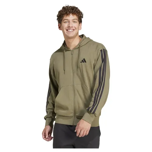 아디다스 에센셜 3 Stripes French Terry 풀지퍼 스웨터 141541436