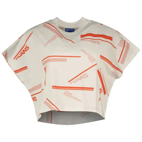 KARL LAGERFELD JEANS Boxy Aop Stripe 반팔 티셔츠 141554447