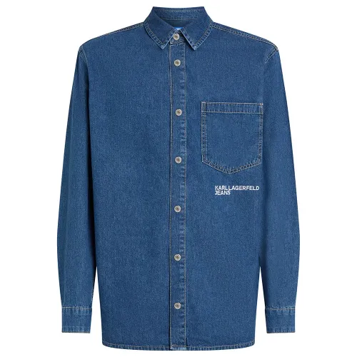 KARL LAGERFELD JEANS 데님 긴팔 셔츠 141554450