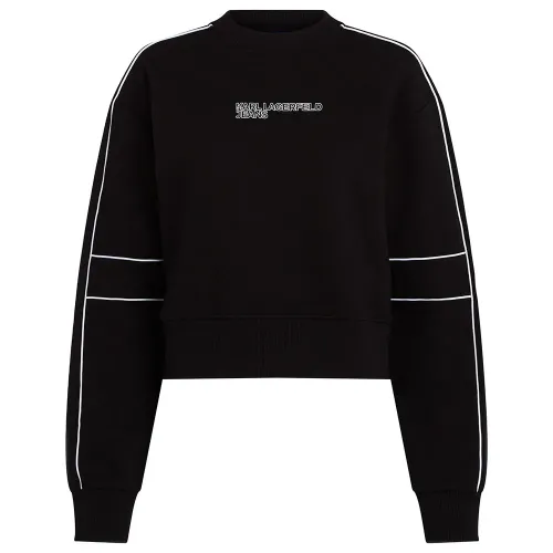 KARL LAGERFELD JEANS Relaxed Crop Piping 스웨터 141554504