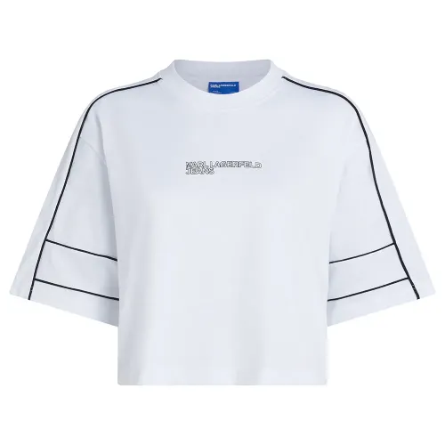 KARL LAGERFELD JEANS Relaxed Cropped Piping 반팔 티셔츠 141554507
