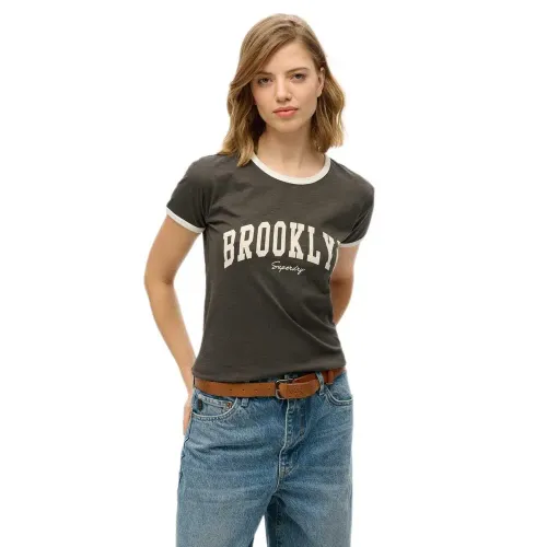 슈퍼드라이 Ath Ess Ringer Fitted 반팔 티셔츠 141662923