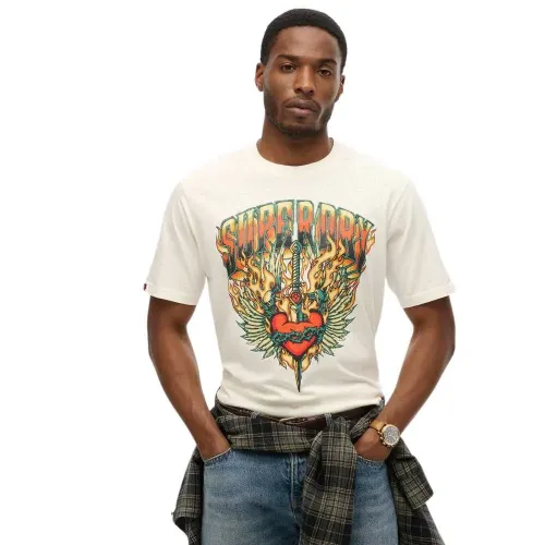 슈퍼드라이 Biker Rock 그래픽 Loose 반팔 티셔츠 141662970