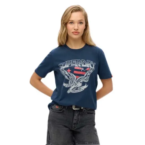 슈퍼드라이 Embellish Varsity Relaxed 반팔 티셔츠 141663155