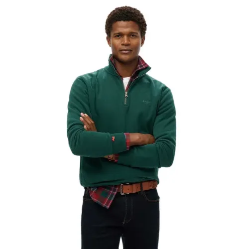 슈퍼드라이 에센셜 Logo Henley 하프 지퍼 스웨터 141663201