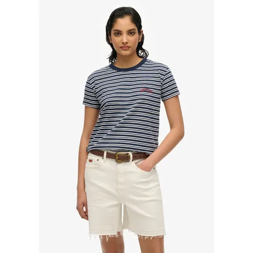 슈퍼드라이 에센셜 Logo Str Fitted 반팔 티셔츠 141663217