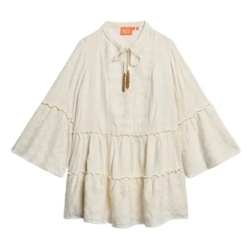 슈퍼드라이 Ibiza Tiered 긴팔 짧은 원피스 141663302