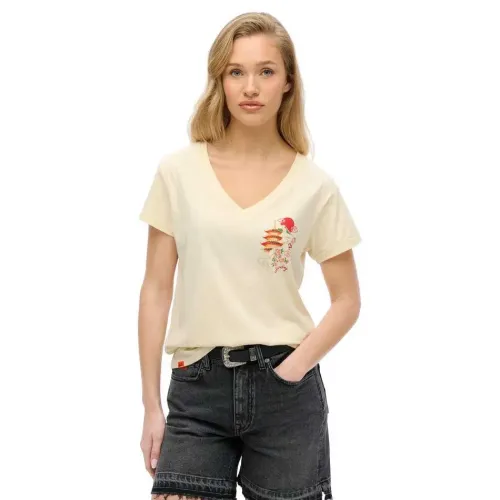 슈퍼드라이 Suika Metallic Relaxed Vee 반팔 티셔츠 141663633