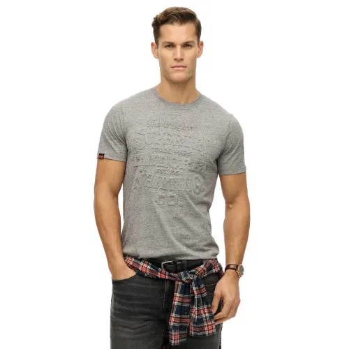 슈퍼드라이 Workwear Em보스ed Relaxed 반팔 티셔츠 141663839