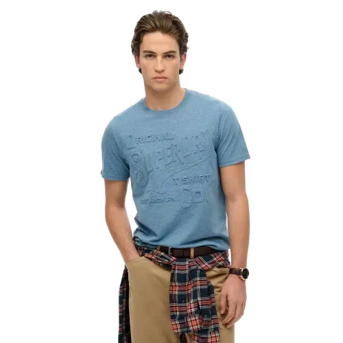 슈퍼드라이 Workwear Em보스ed Relaxed 반팔 티셔츠 141663844