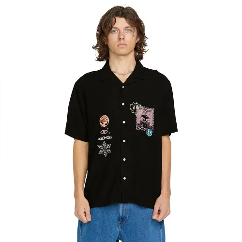 볼컴 Fa F Rygalski Woven 반팔 셔츠 141676819