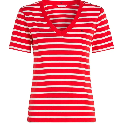 타미힐피거 Slim Cody 반팔 V넥 티셔츠 141679024