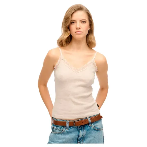 슈퍼드라이 에센셜 Lace Trim 나시 티셔츠 141844998