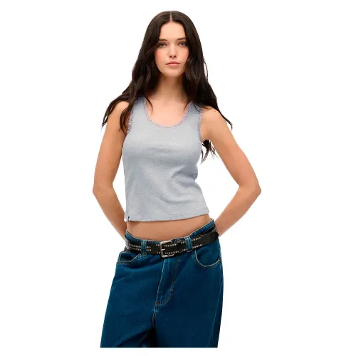 슈퍼드라이 빈티지 Lace Trim 나시 티셔츠 141845176