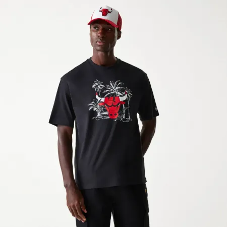 뉴에라 NBA Chicago Bulls Palm Tree Oversize 반팔 티셔츠 141848951