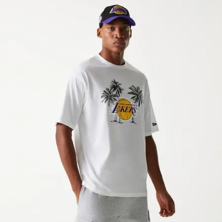 뉴에라 NBA Los Angeles Lakers Palm Tree Oversize 반팔 티셔츠 141848979