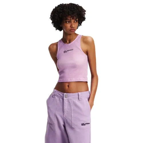 KARL LAGERFELD JEANS Washed Ribbed 나시 티셔츠 141851907