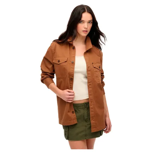 슈퍼드라이 Merchant Herringbone Pluse Size 오버셔츠 141896842