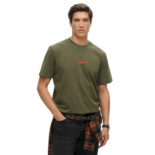 슈퍼드라이 Micro Logo 그래픽 Loose 반팔 티셔츠 141896854