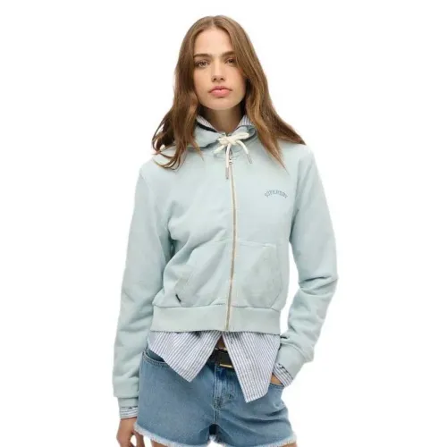 슈퍼드라이 에센셜 Logo Cropped 풀지퍼 스웨터 141962232