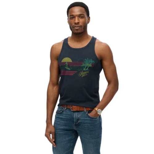 슈퍼드라이 Outdoor Stripe 나시 티셔츠 141962349