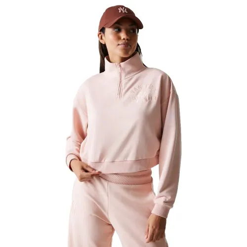 뉴에라 MLB Tonal Crop 뉴욕 양키즈 하프 지퍼 스웨터 142038936